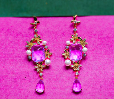 Amethyst Garden Luxe Earrings – Sterling Silver S925 - Image 3
